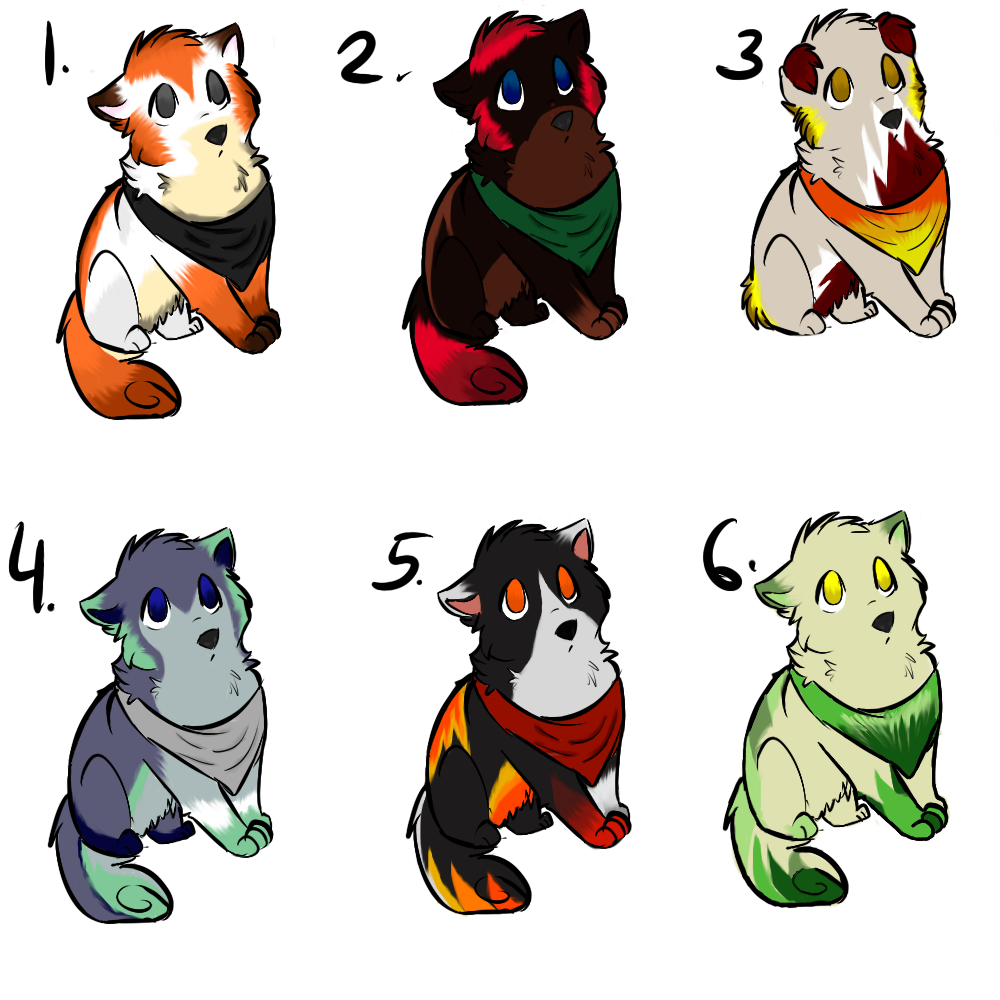 Puppy Colored Adoptables (3 Open) REDUCED PRICE