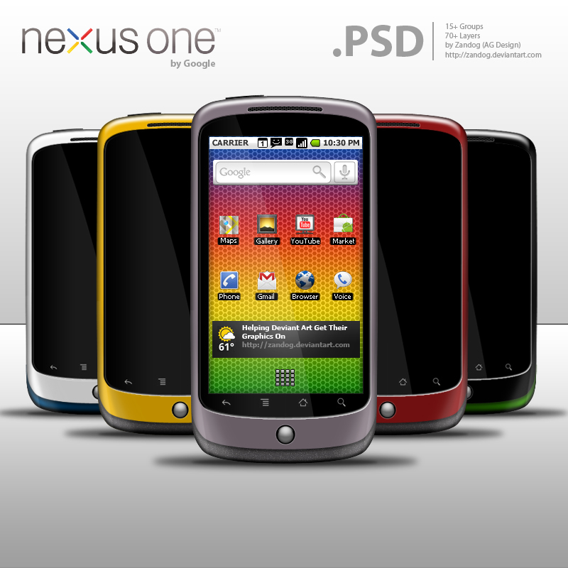 Nexus One by Google .PSD by zandog