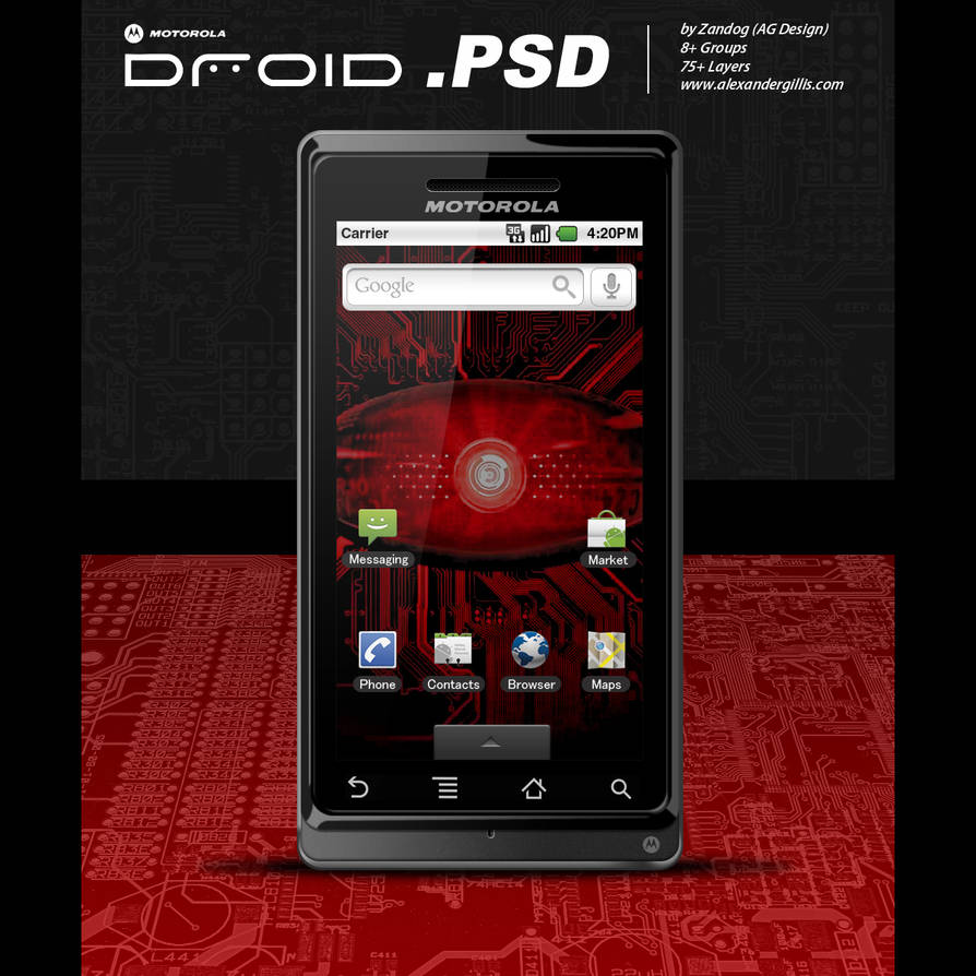 Motorola Droid .PSD by zandog