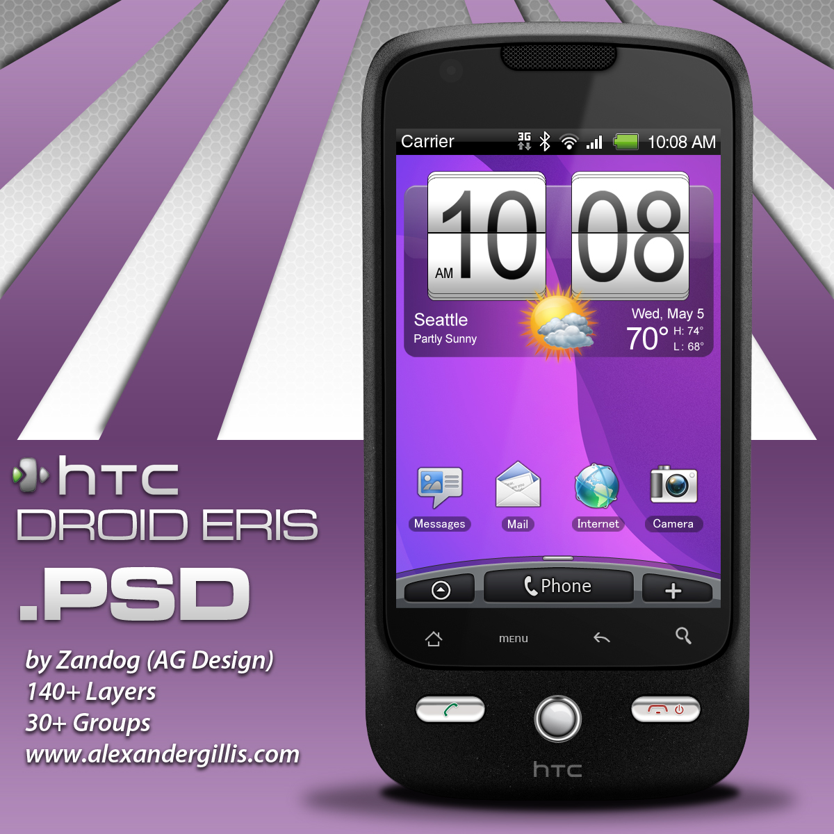 HTC Eris Smartphone .PSD by zandog