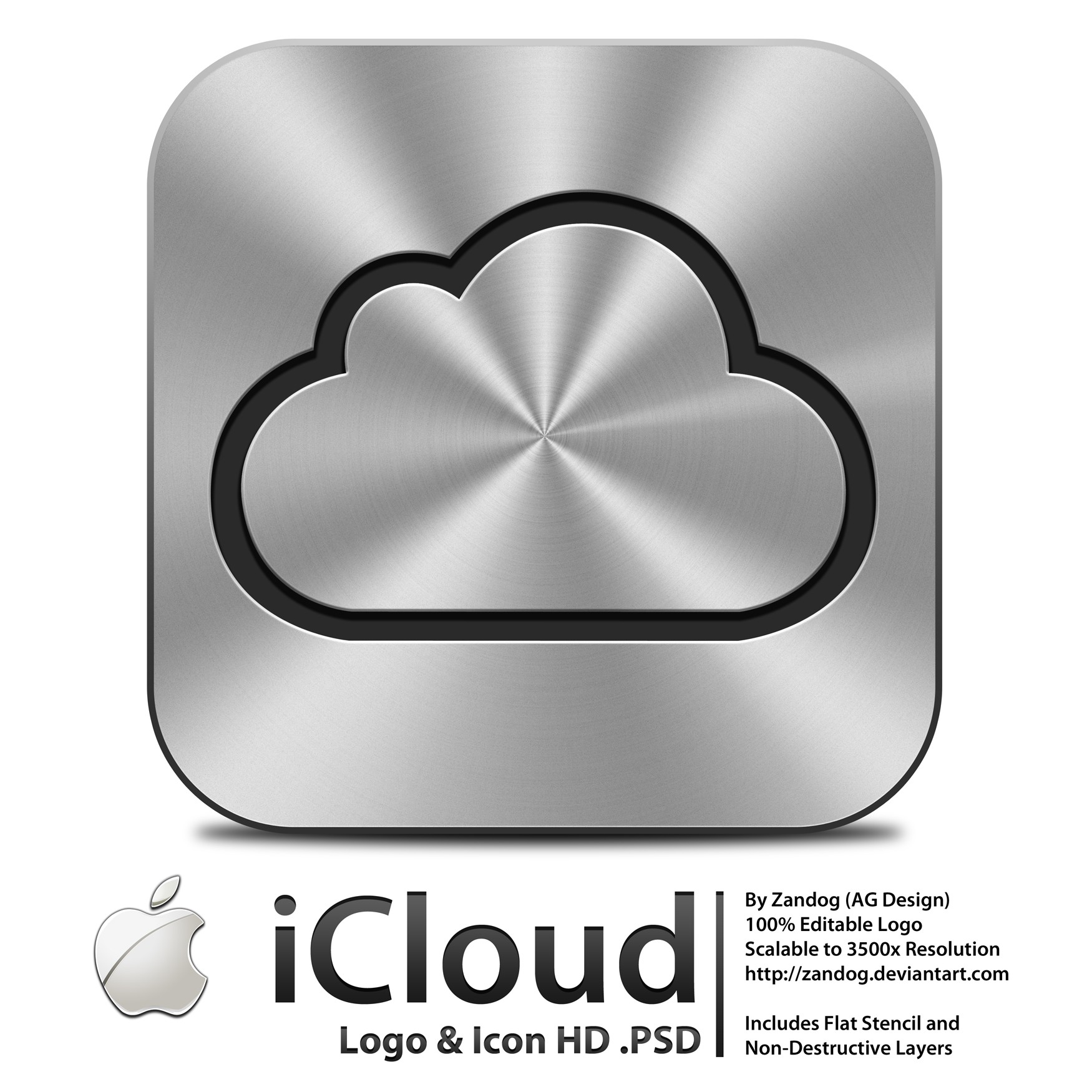 Apple iCloud Logo - Icon .PSD