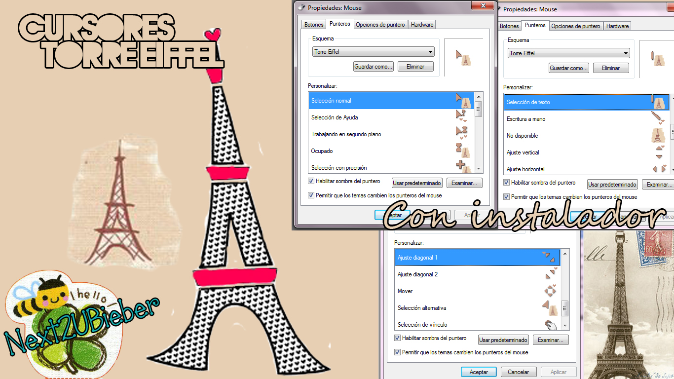 Cursores Torre Eiffel
