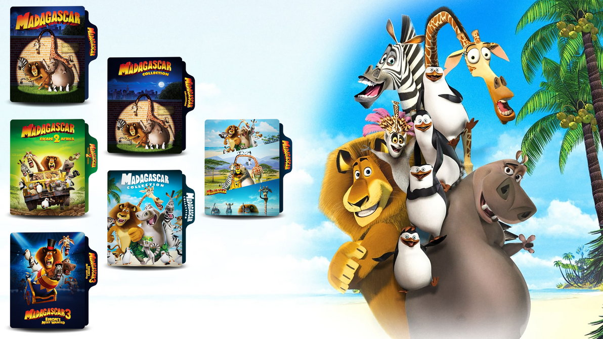 Madagascar Trilogy Folder Icon by MamadNobarii on DeviantArt