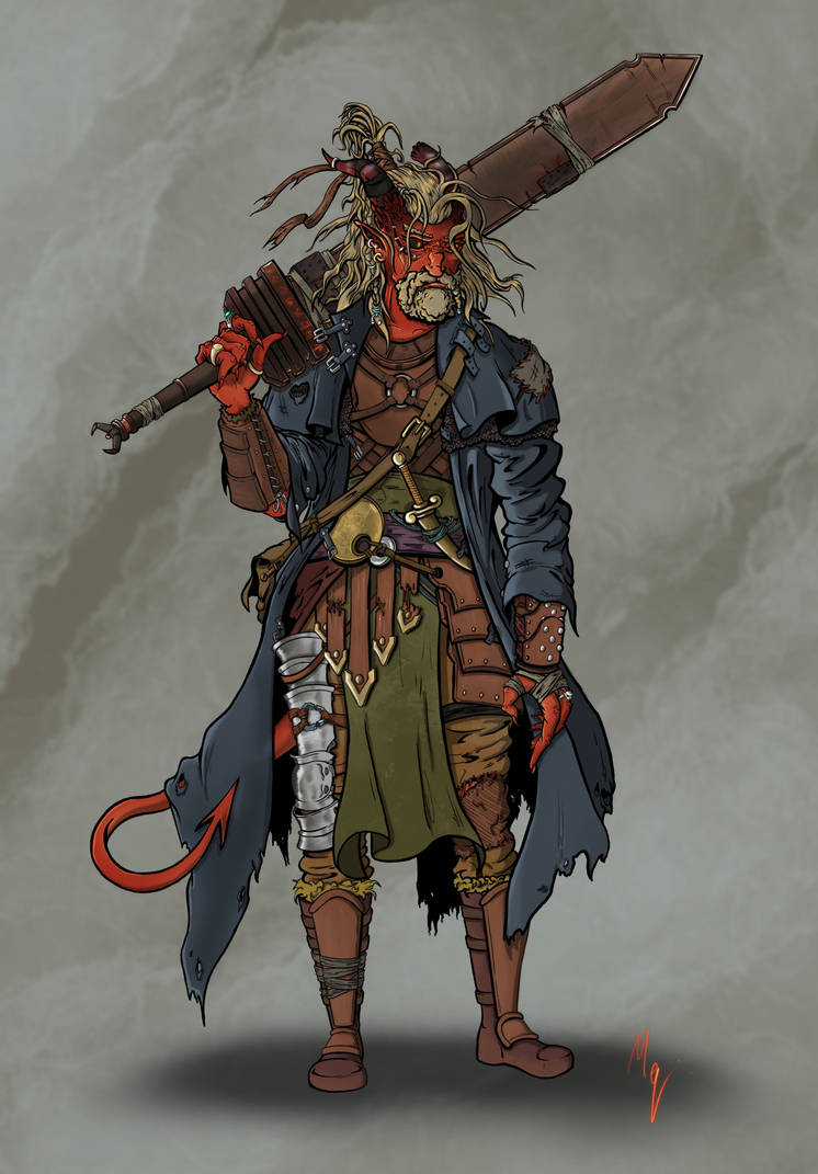 Tiefling fighter by mikeyquig on DeviantArt