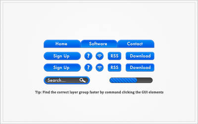 Blue UI Kit PSD