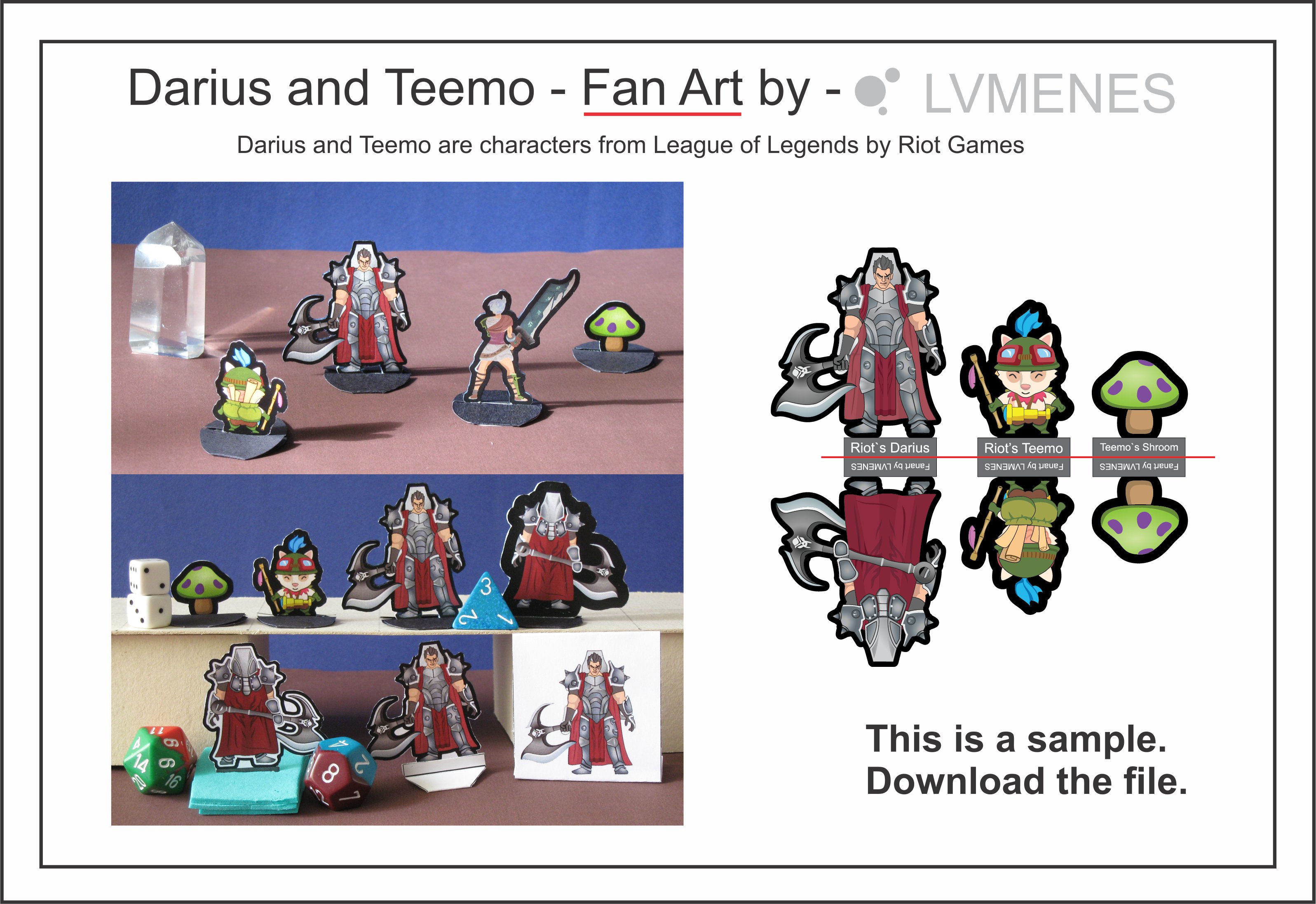 Darius and Teemo Paper minis