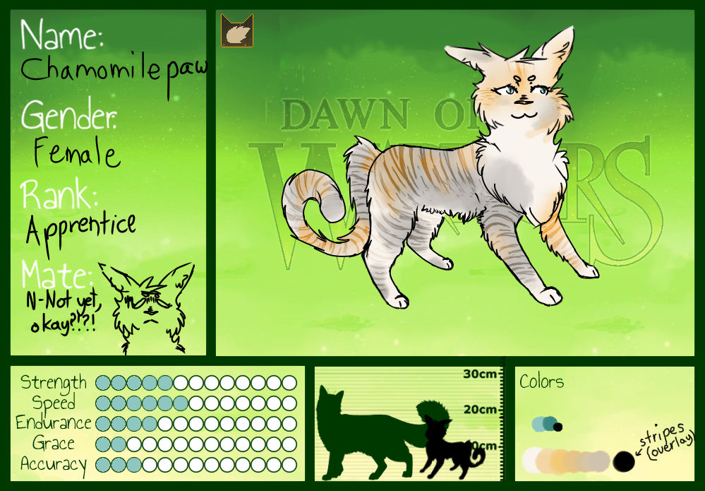 Application for DawnOfWarriors Chamomilebud by IceHasNoSanity on