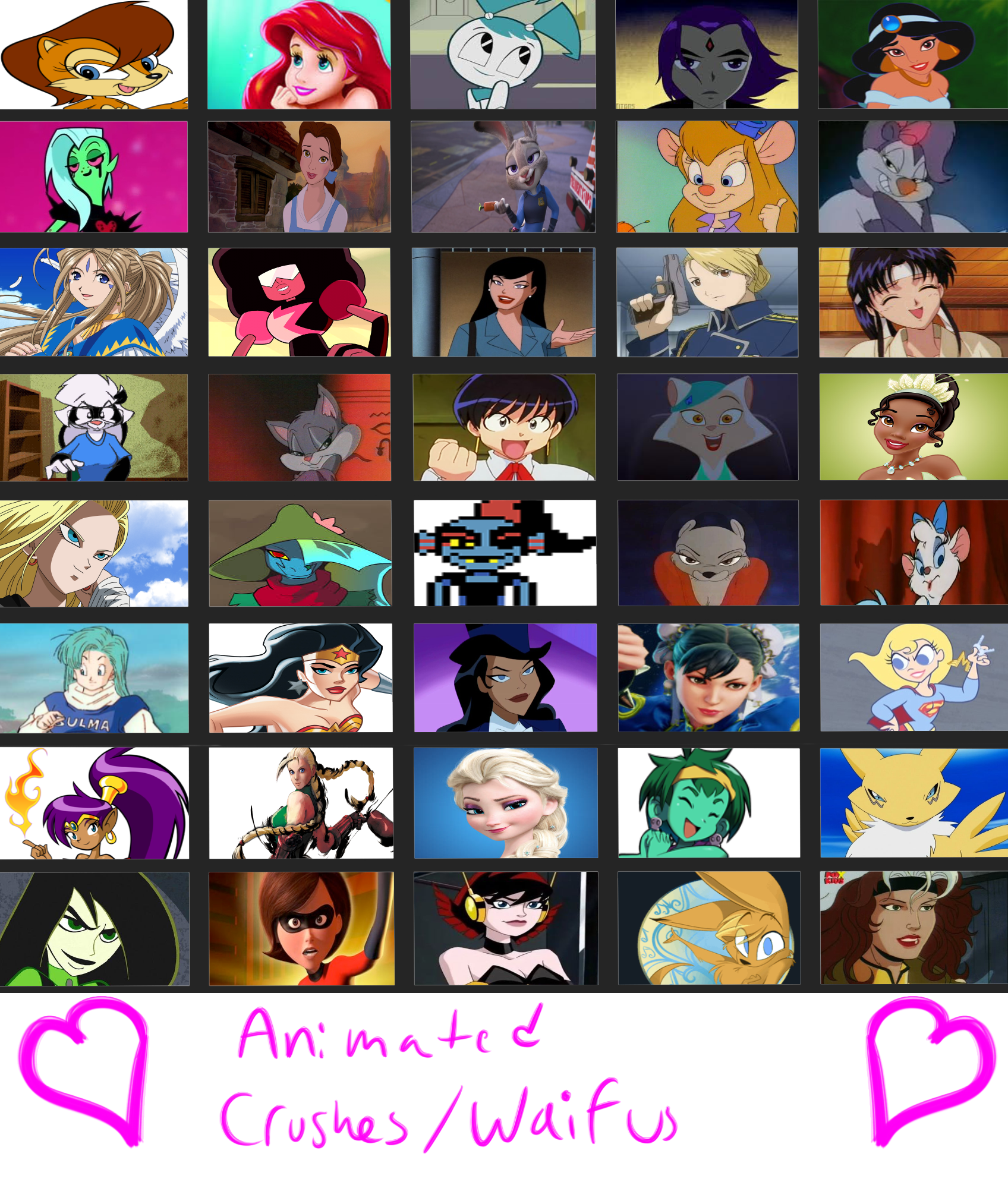 Animated Crushes/Waifu Chart