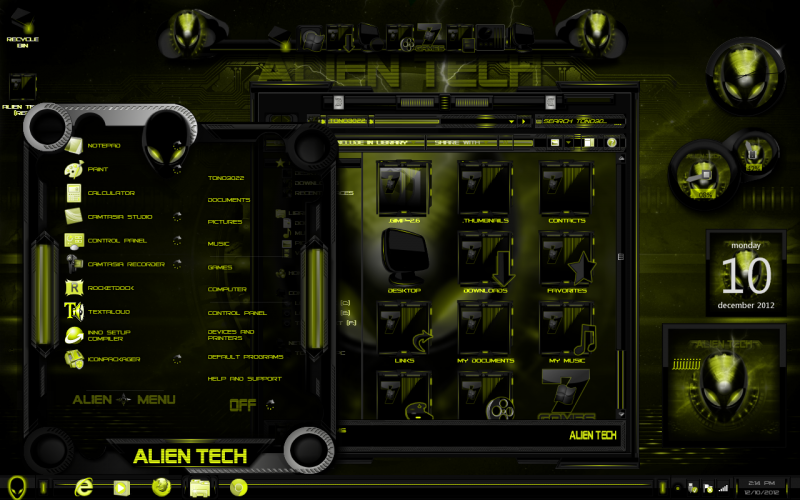 Windos 7 Theme Alien Tech (YELLOW)