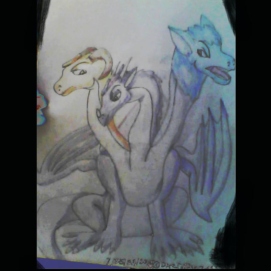 Three-headed Dragon drawing by Mojo1985 on DeviantArt