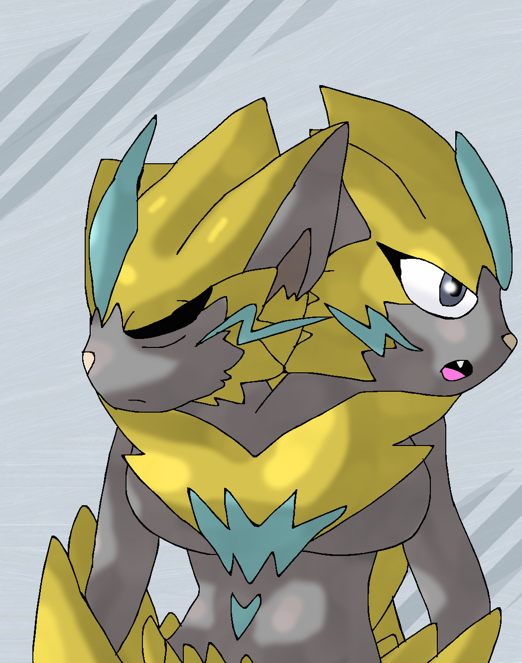 Anthro 2-headed zeraora 2 by Mojo1985 on DeviantArt