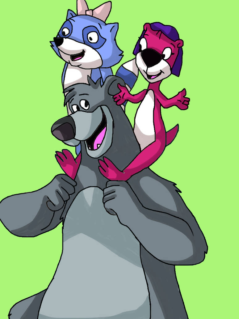 Pinch and Jelly hang with Baloo by Mojo1985 on DeviantArt
