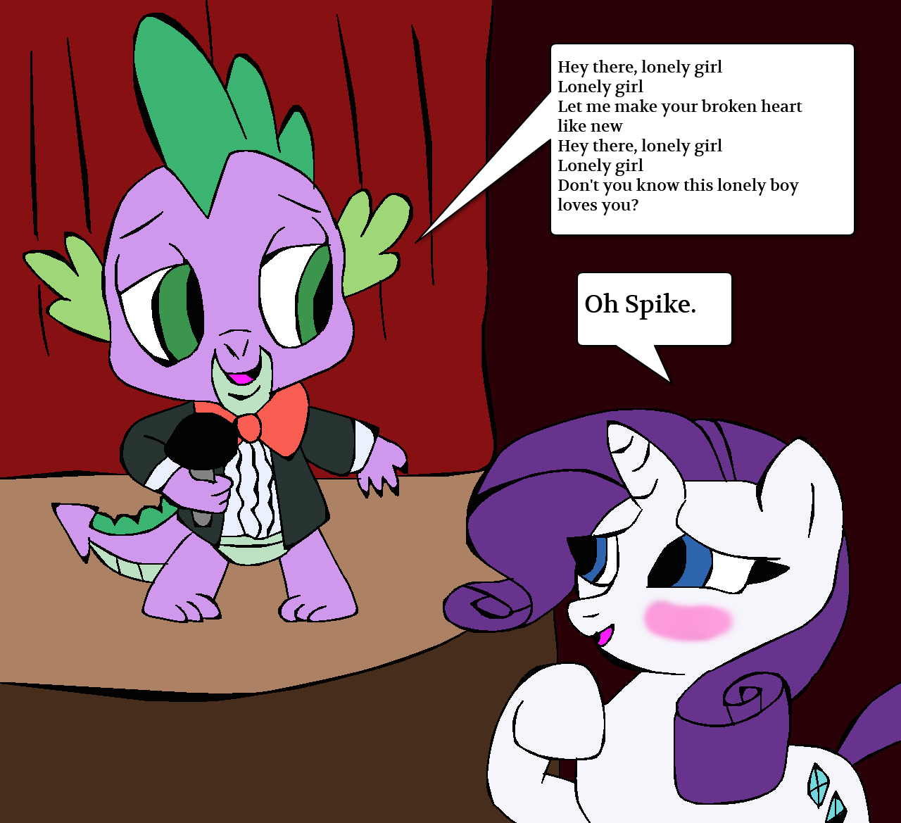 Spike singing Hey There Lonely Girl to Rarity by Mojo1985 on DeviantArt