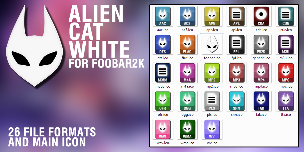 Alien Cat White for foobar2k