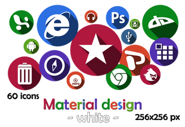 Icons. Material Design (white)