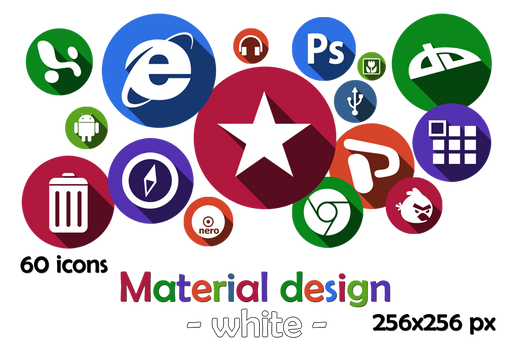 Icons. Material Design (white)