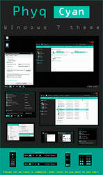 Phyq Cyan theme for windows 7