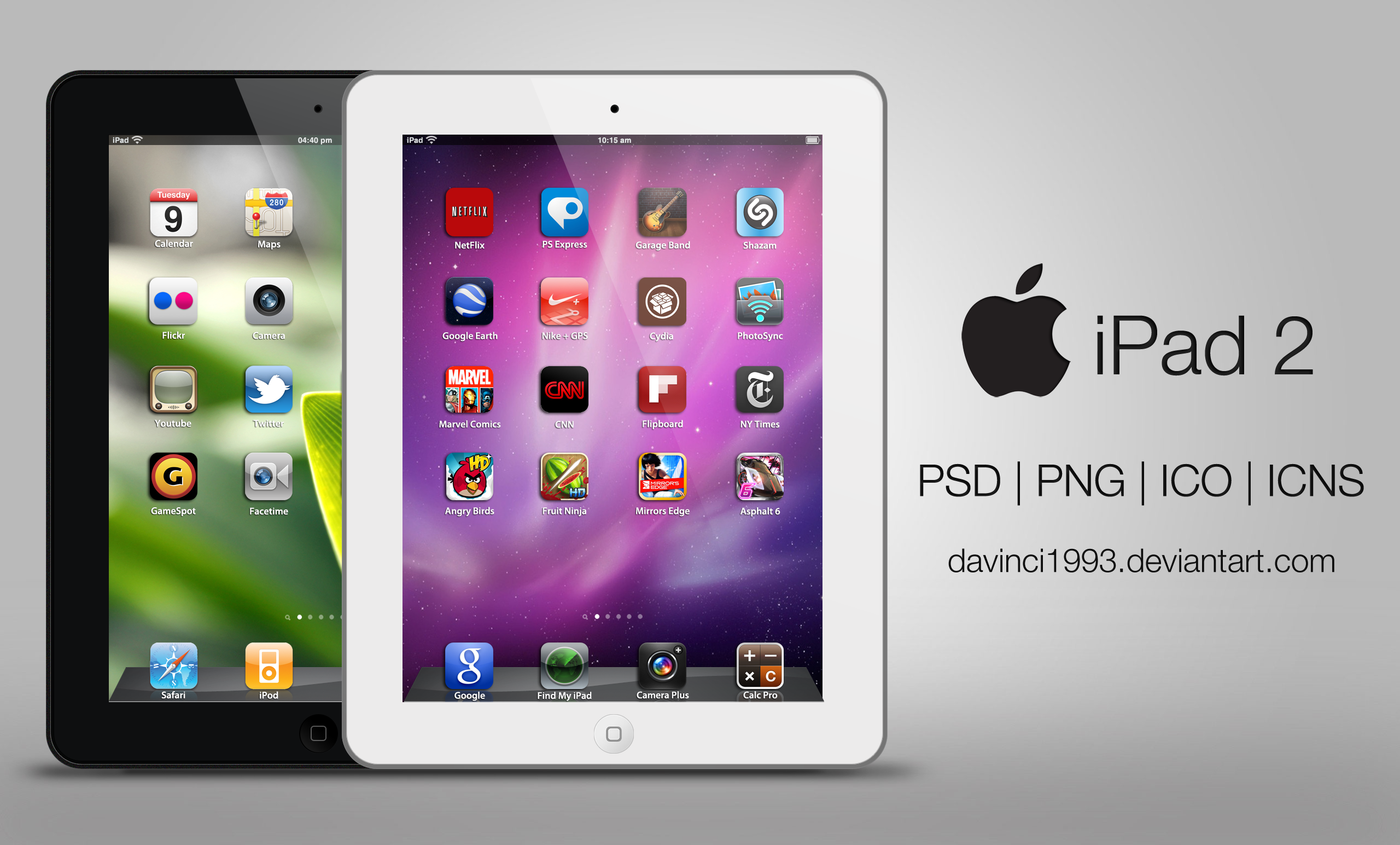 Apple iPad 2: PSD | PNG | ICO | ICNS