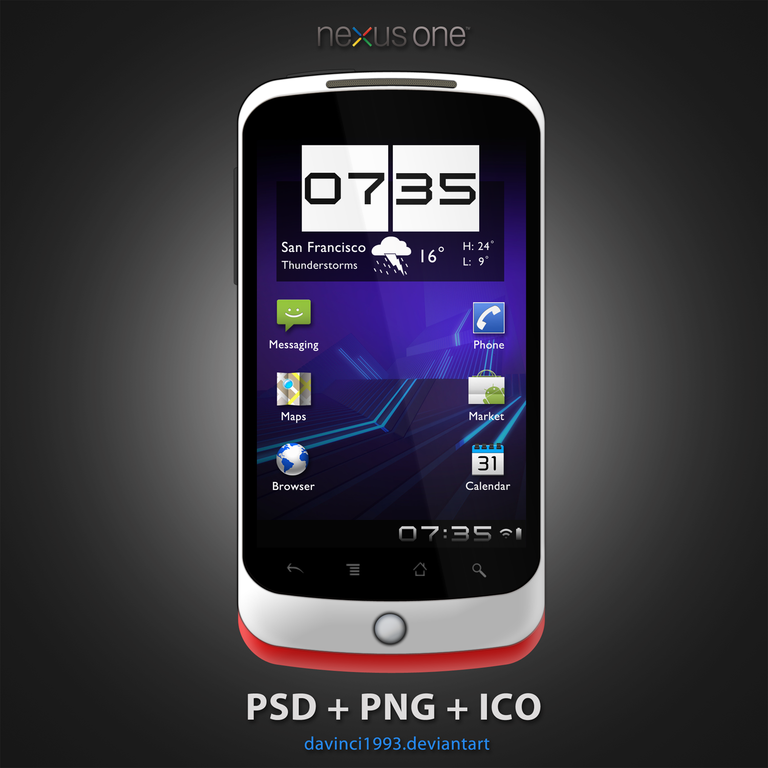 HTC Nexus One: PSD + PNG + ICO