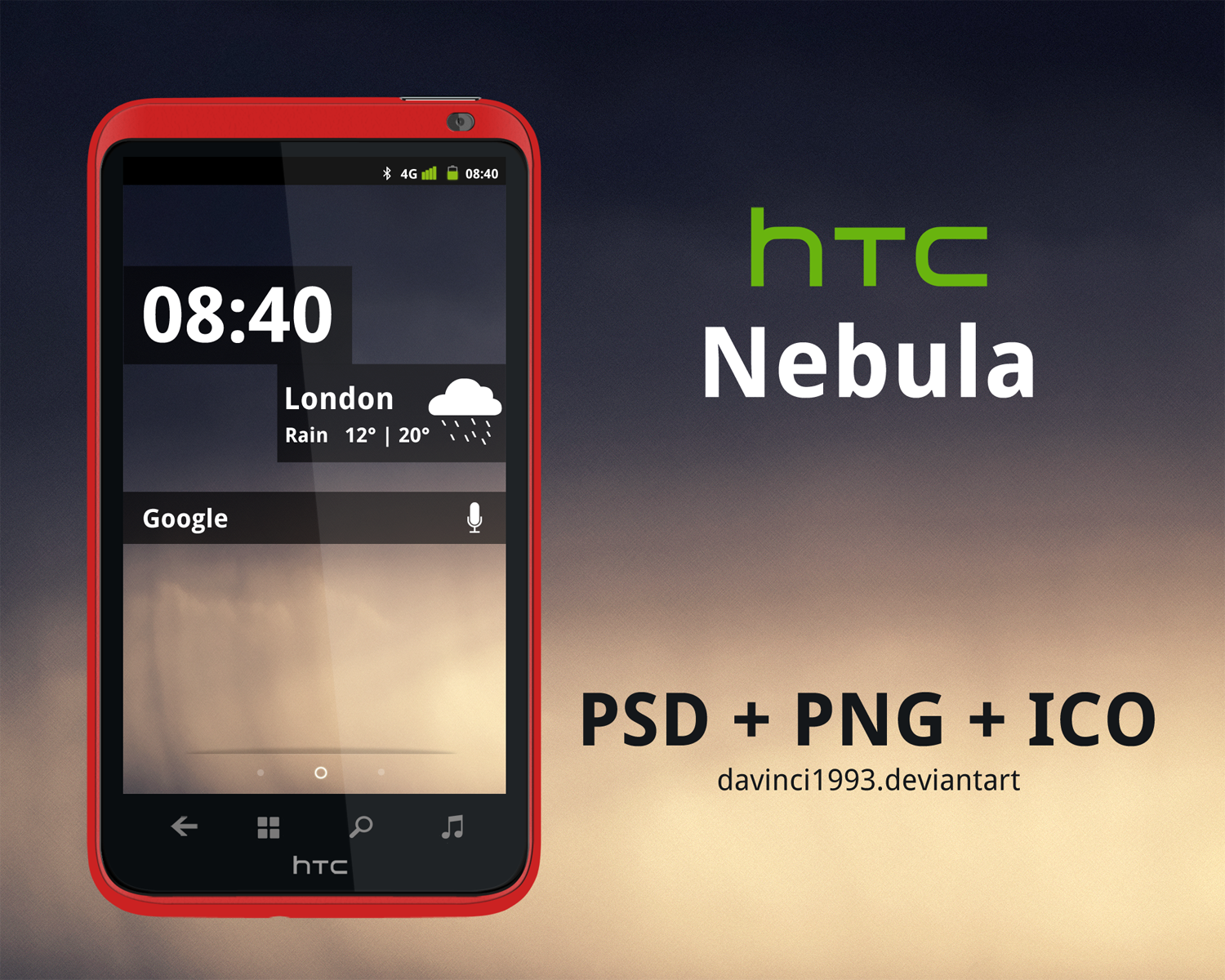 HTC Nebula: PSD + PNG + ICO by davinci1993