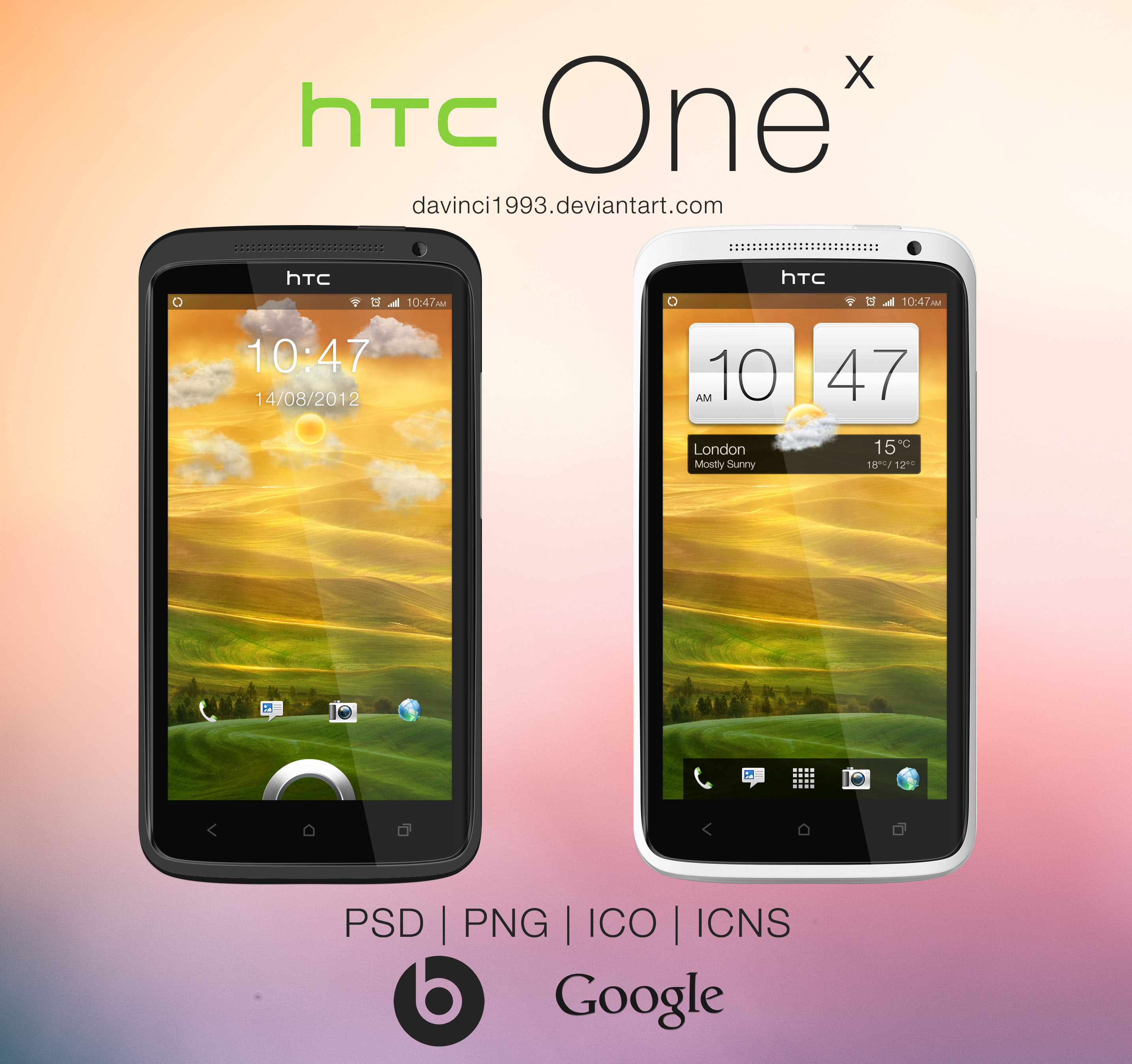 HTC One X: PSD | PNG | ICO | ICNS by davinci1993