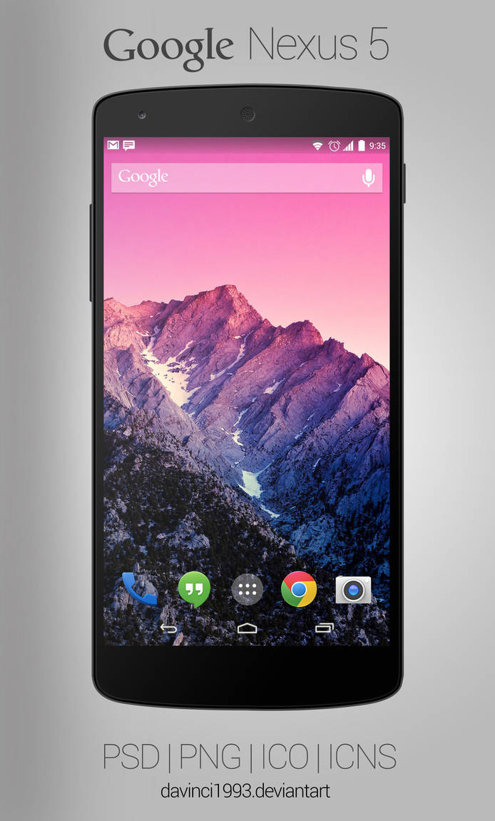 Google Nexus 5: PSD | PNG | ICO | ICNS by davinci1993