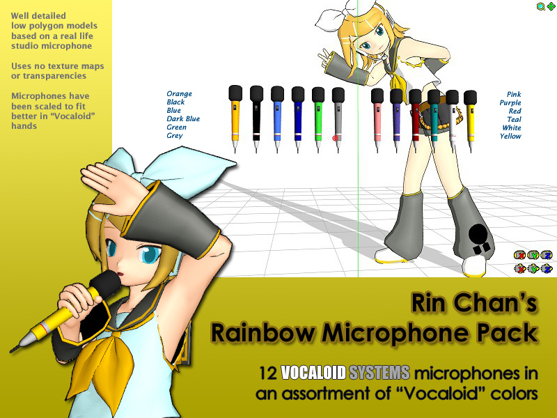 MMD Accessory - Rainbow Microphone Pack