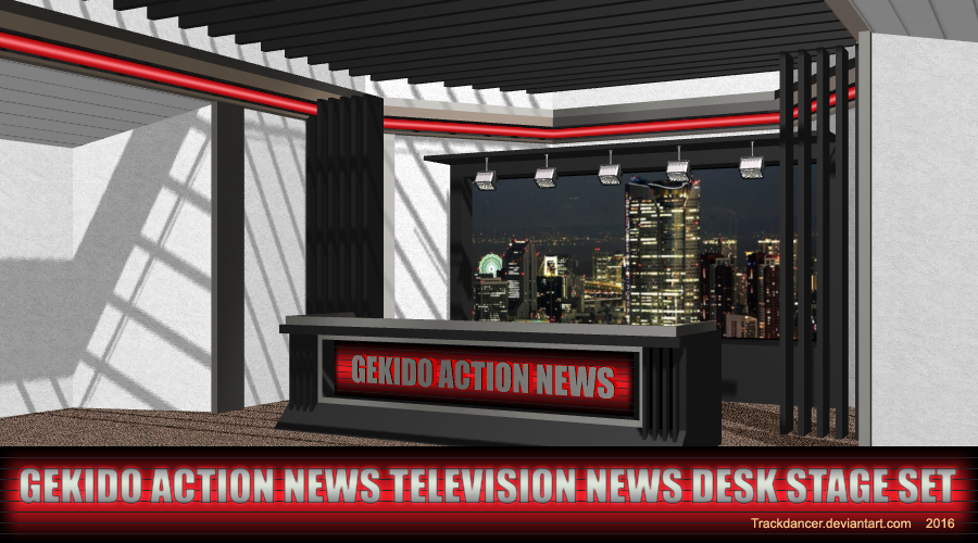 MMD GAN TV News Desk Stage Set