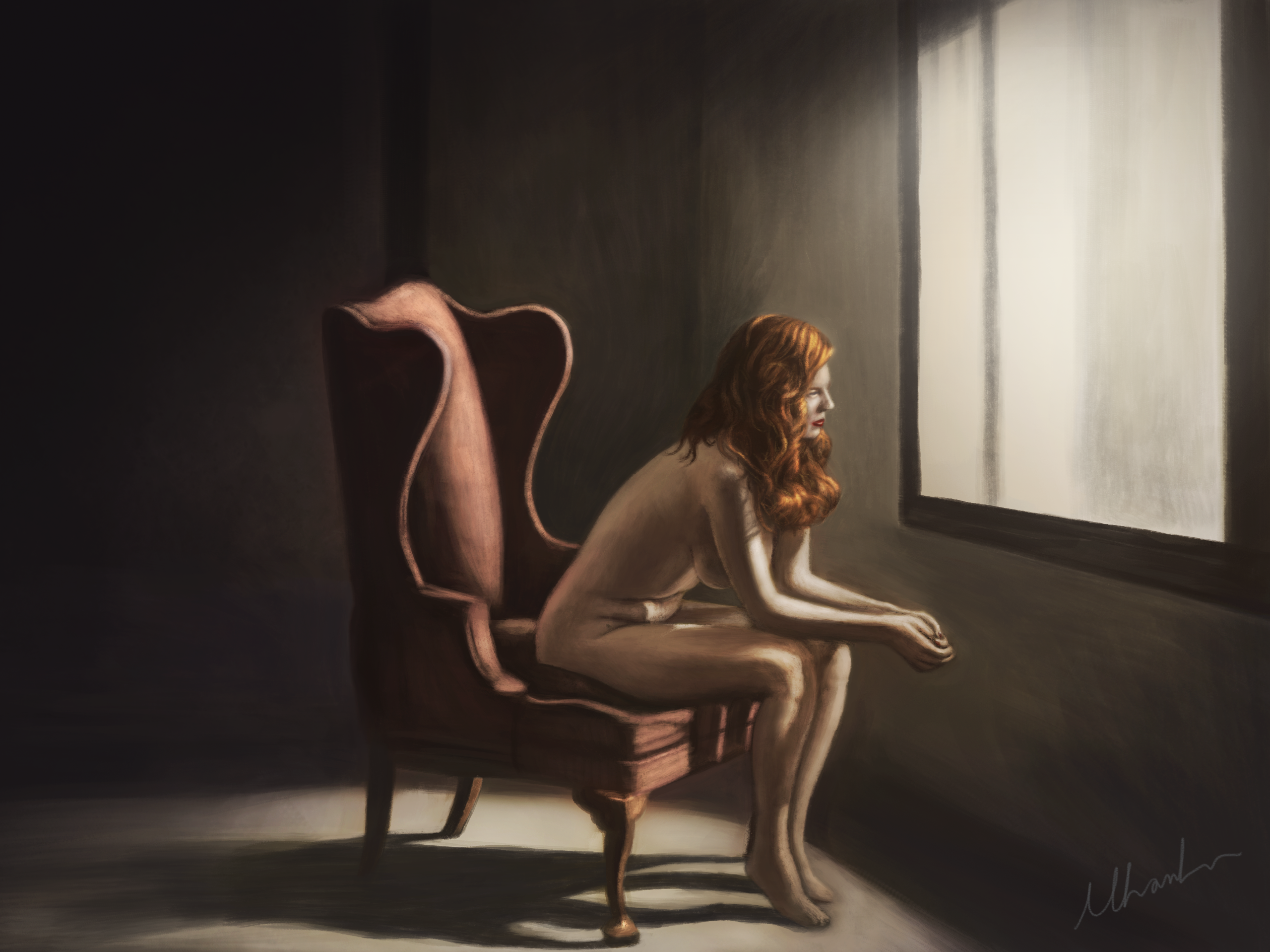 Nude lady by the window by Hominid-9 on DeviantArt