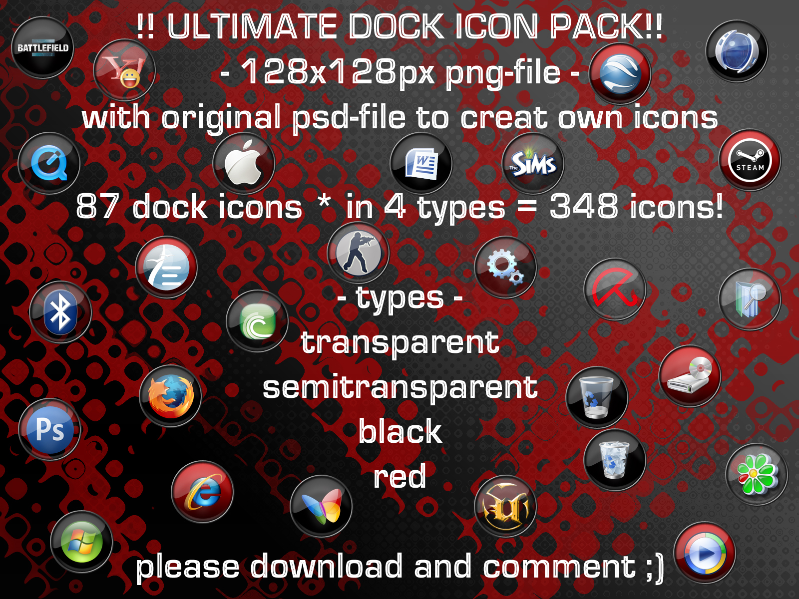 Glassy Orbit - 348 Dock Icons
