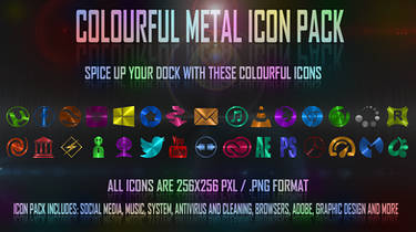 Colourful metal icon pack
