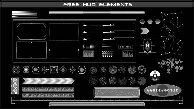 Free HUD Elements 3 - White Neon