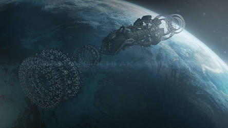 Space Station - 5K Sci-Fi Wallpaper  by spiraloso