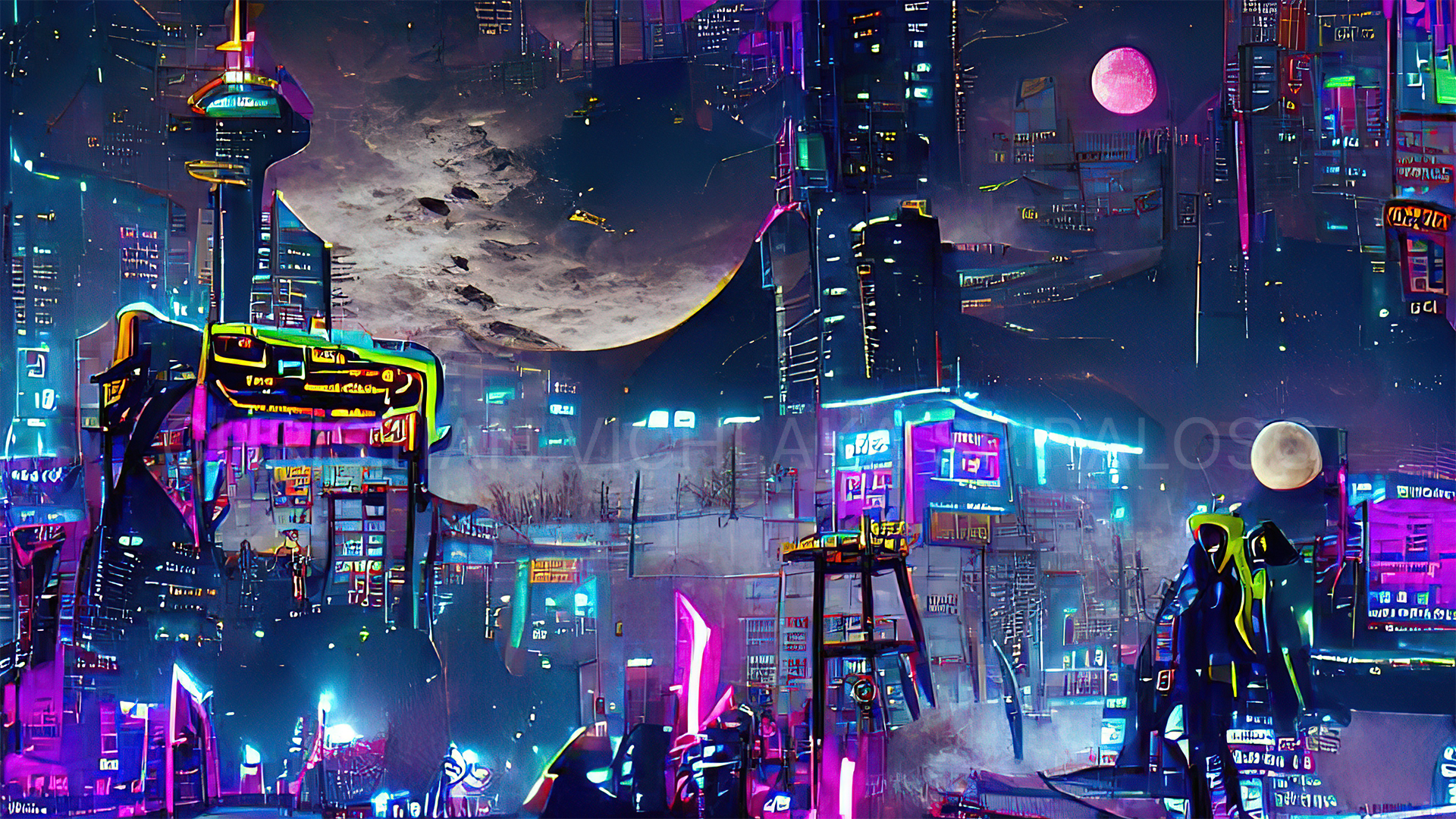 1400x1050 Cyberpunk Colorful Ai Art 5k 1400x1050 Resolution HD 4k