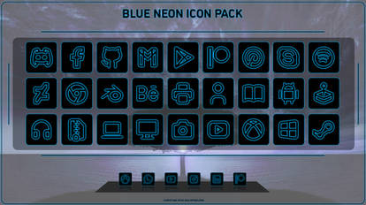 Blue Neon Icon Pack