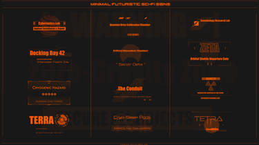 50 Futuristic Orange Scifi Signs - 4K