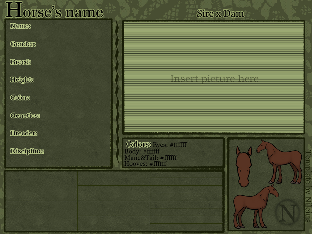 Horse ref template by Nileiris on DeviantArt