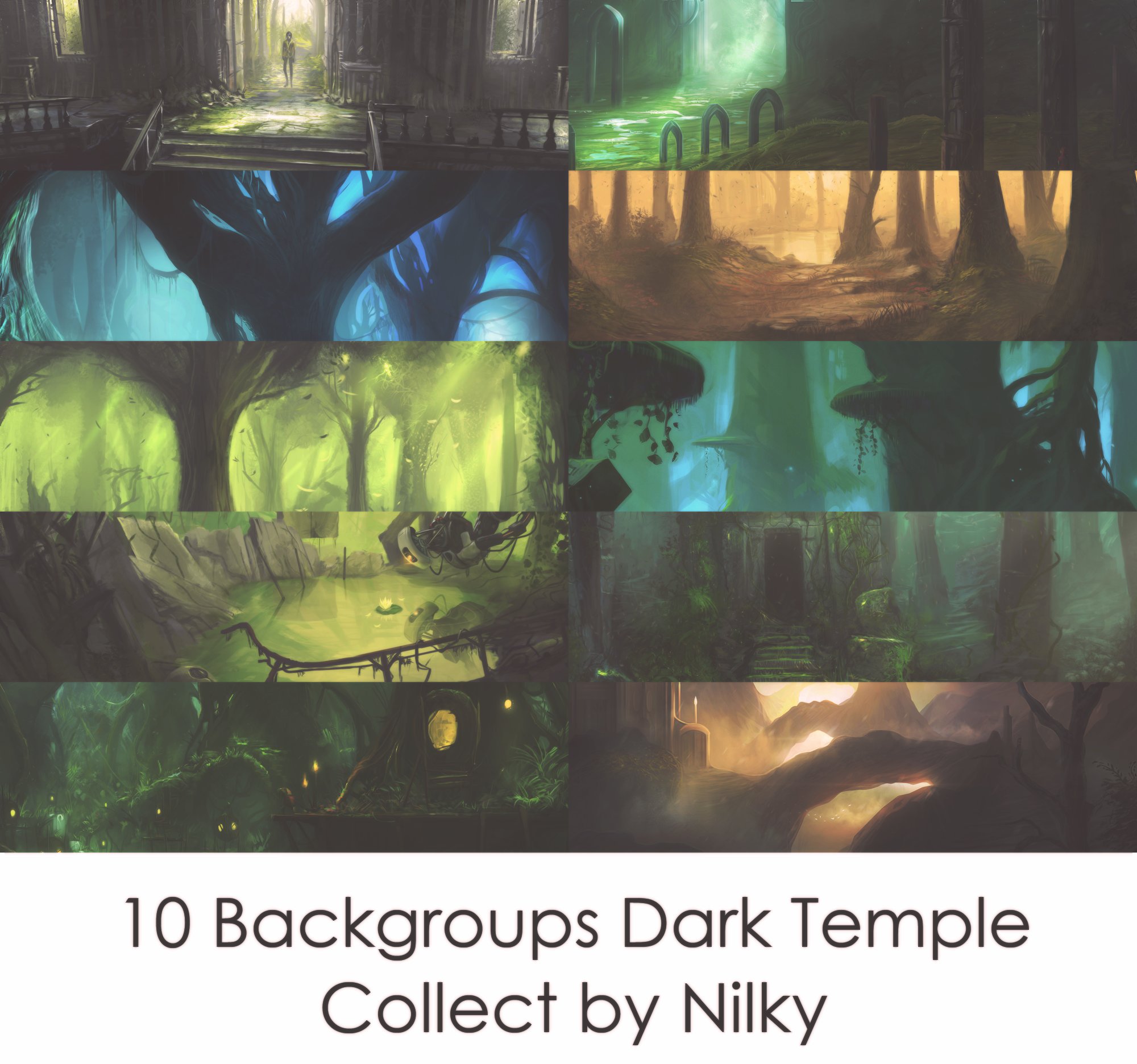 10 Backgrounds Dark Temple