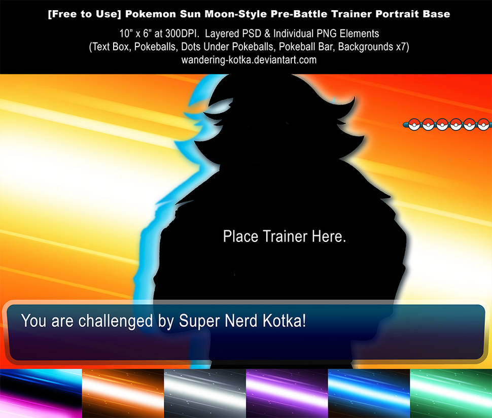 Free Base Pokemon Sun Moon Trainer Portrait By Wandering Kotka On