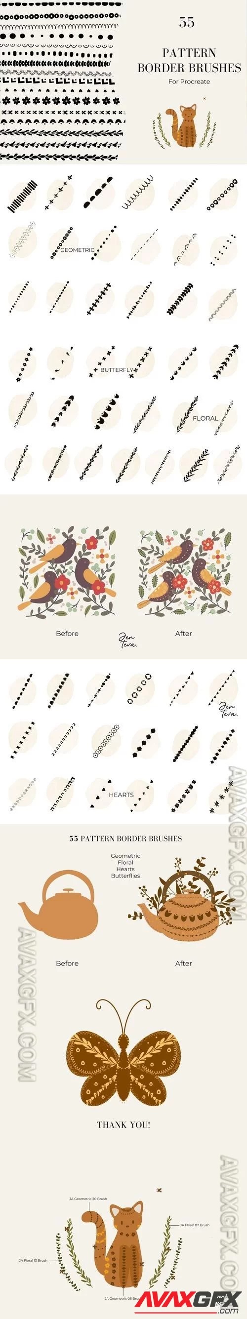 Procreate Pattern Border Brushes by avxgfx on DeviantArt