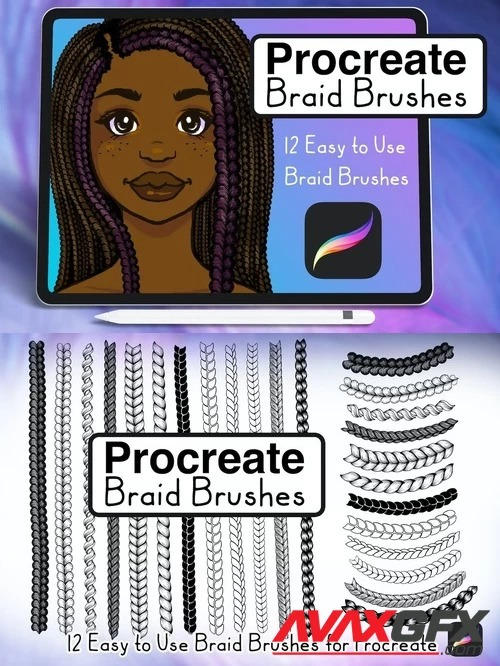 Braid Hair Brushes for Procreate (Easy Braids) by avxgfx on DeviantArt