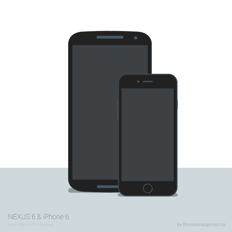 Nexus 6 and iPhone 6 minimal vector