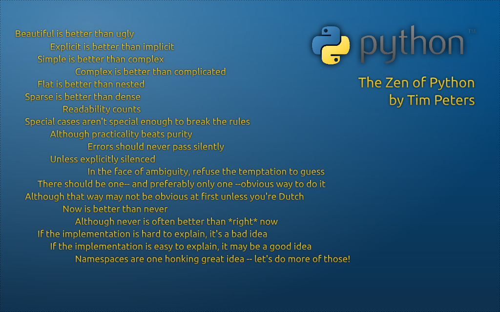 print zen of python print zen of python