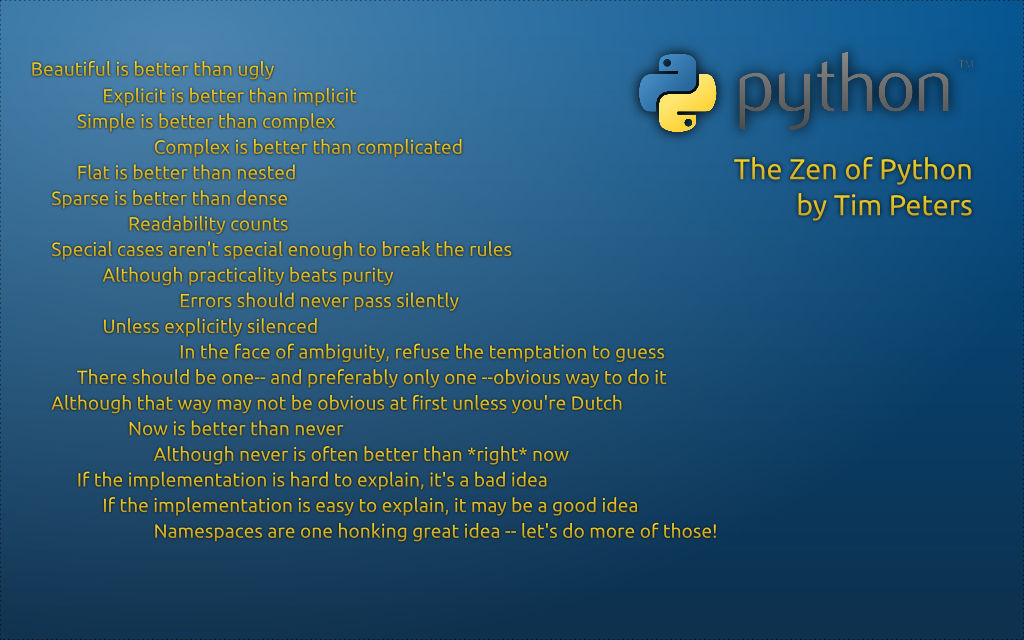 The Zen of Python 16:10 by Studley13 on DeviantArt