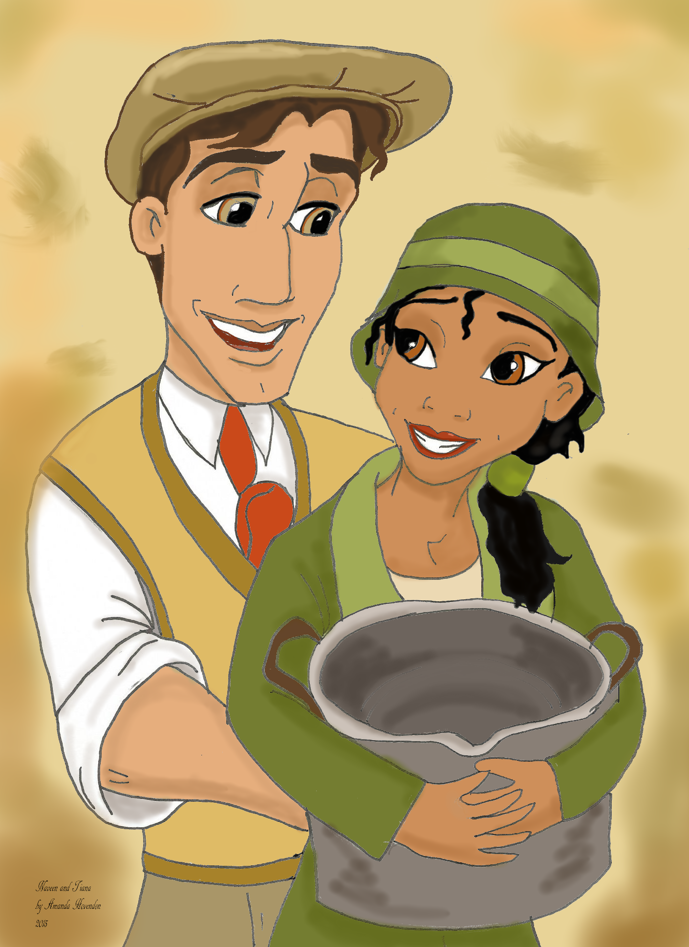 Naveen and Tiana digital drawing by disneynerd23 on DeviantArt
