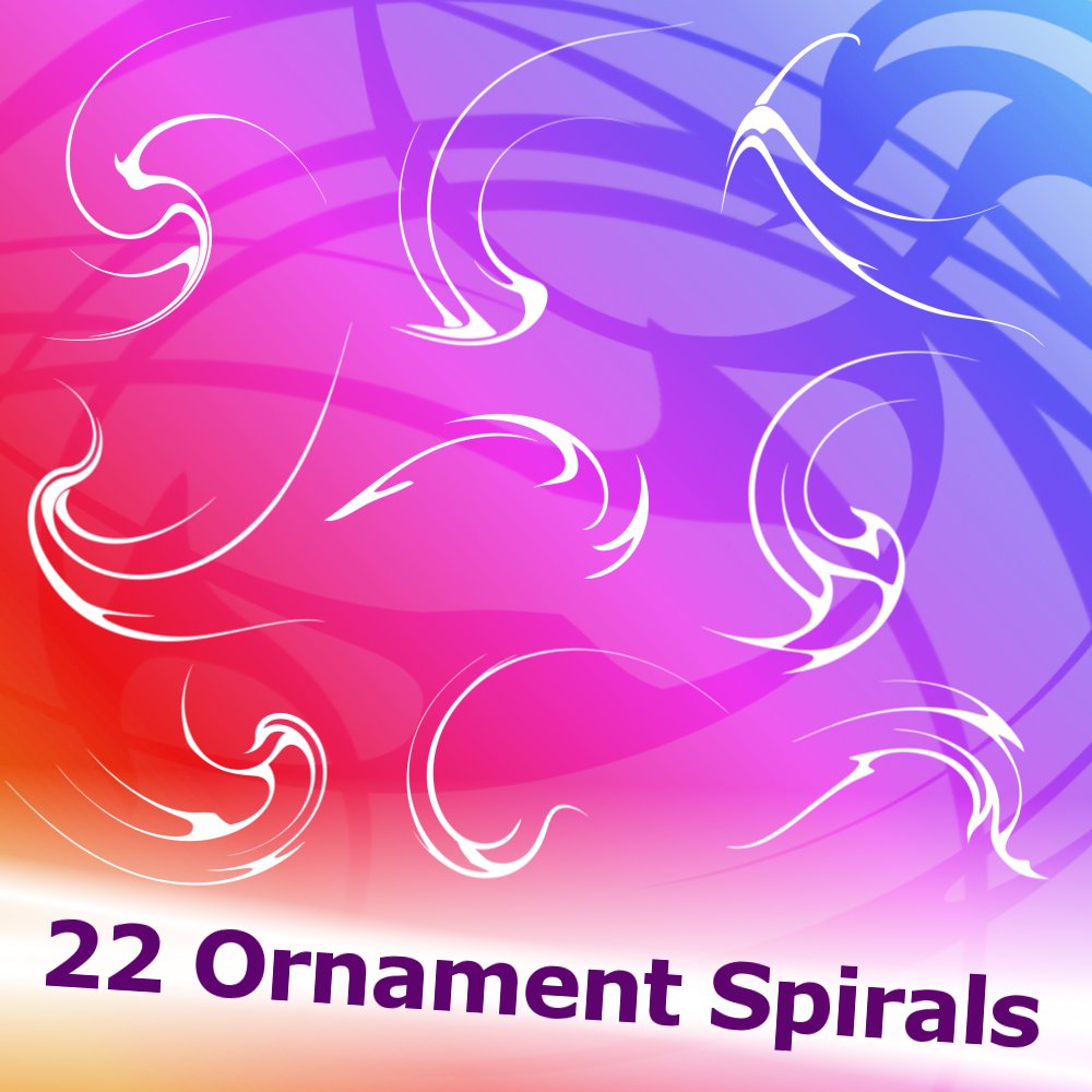 22 Ornament Spirals Brushes