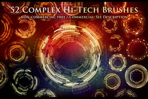 52 Complex Hi-Tech Sci-Fi Circle Brushes