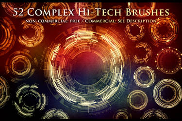 52 Complex Hi-Tech Sci-Fi Circle Brushes