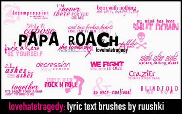 Text Brushes- Papa Roach lyric