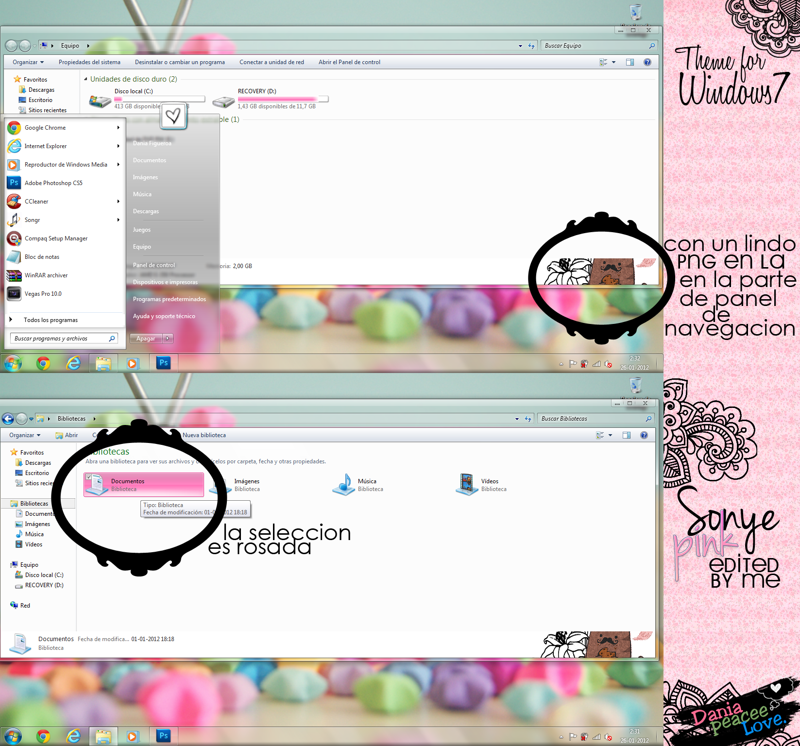 Theme Sonye pink:Edited by me